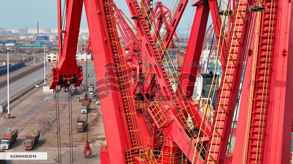 Largest Timber Import Port Rizhao Port in China