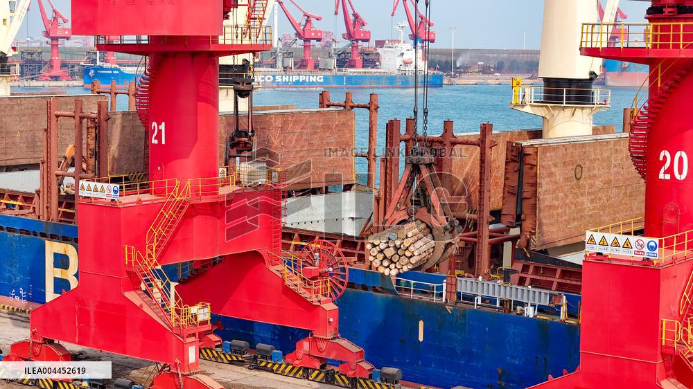 Largest Timber Import Port Rizhao Port in China