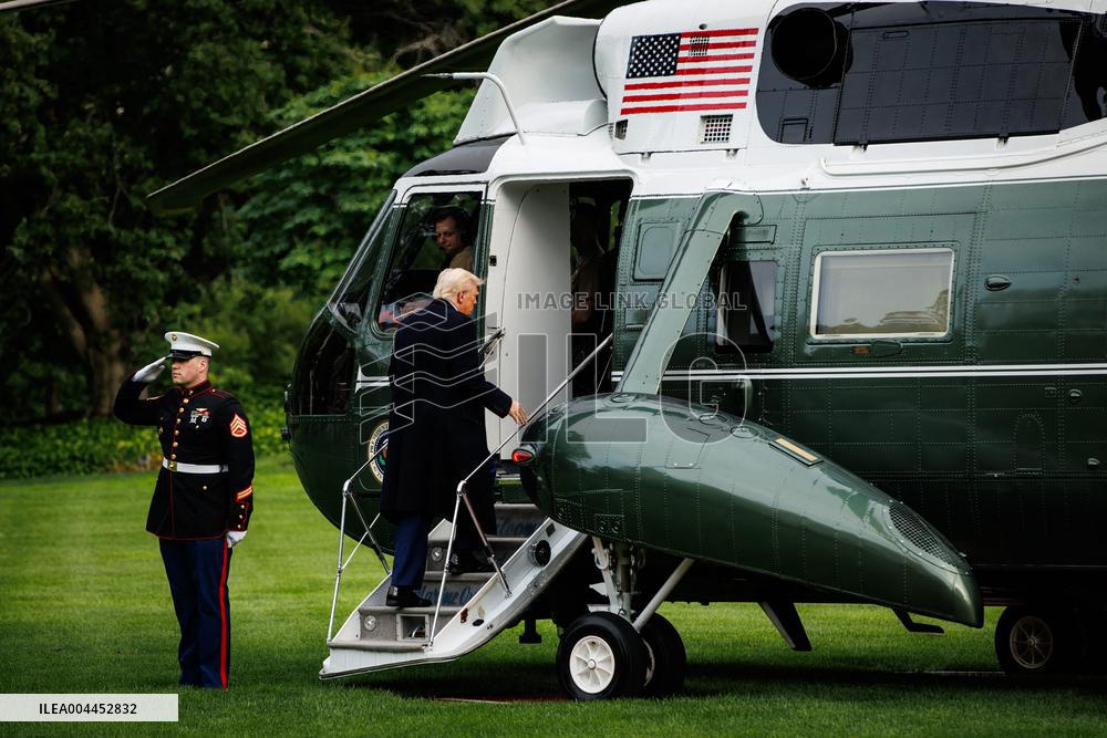 U.S. President Trump Departs the White House