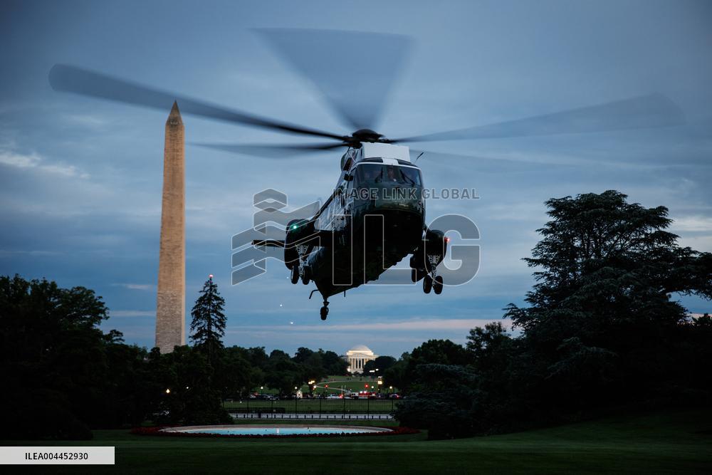 U.S. President Trump Returns to the White House