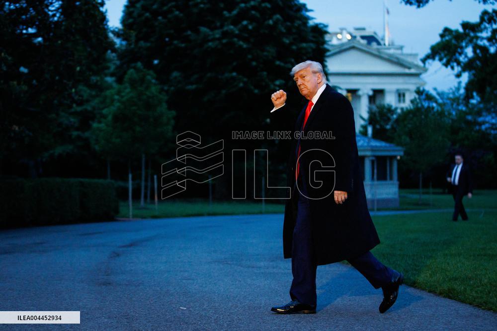 U.S. President Trump Returns to the White House