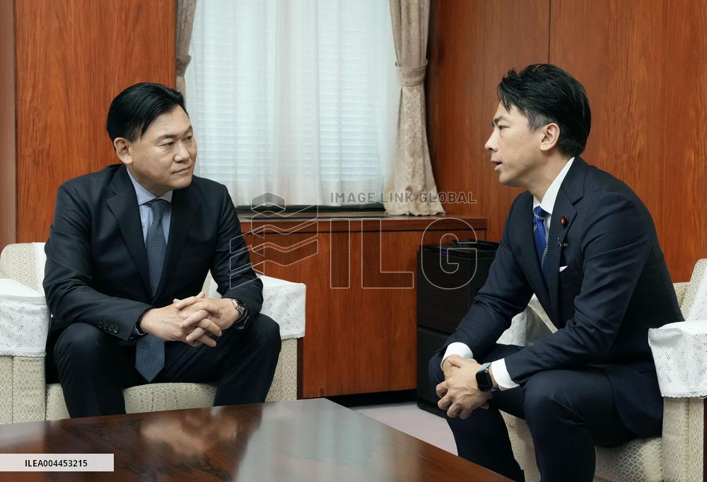 Japan's new farm minister Koizumi and Rakuten CEO Mikitani