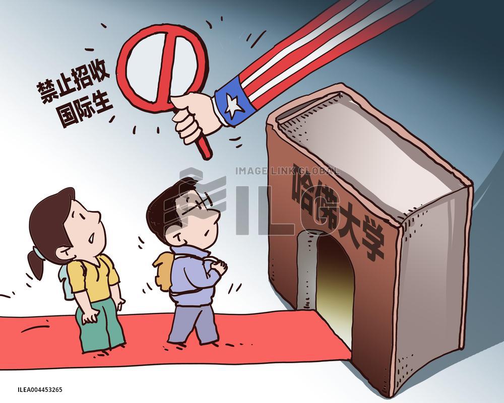 Cartoon Harvard University International Students