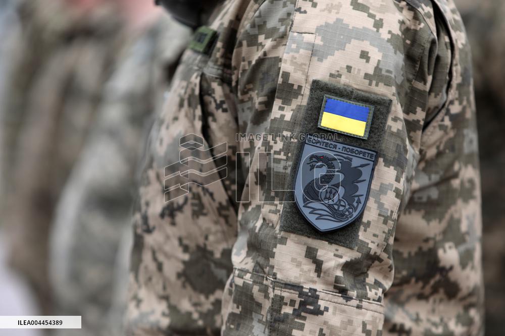 Inauguration of Marine Corps memorial sign in Kyiv