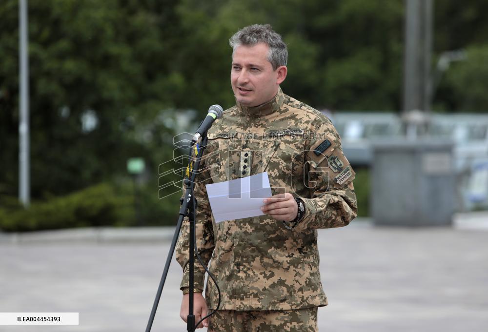 Inauguration of Marine Corps memorial sign in Kyiv