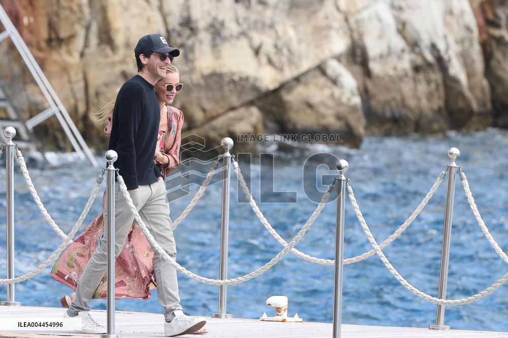 Cannes - Adrien Brody and Georgina Chapman At Eden Roc