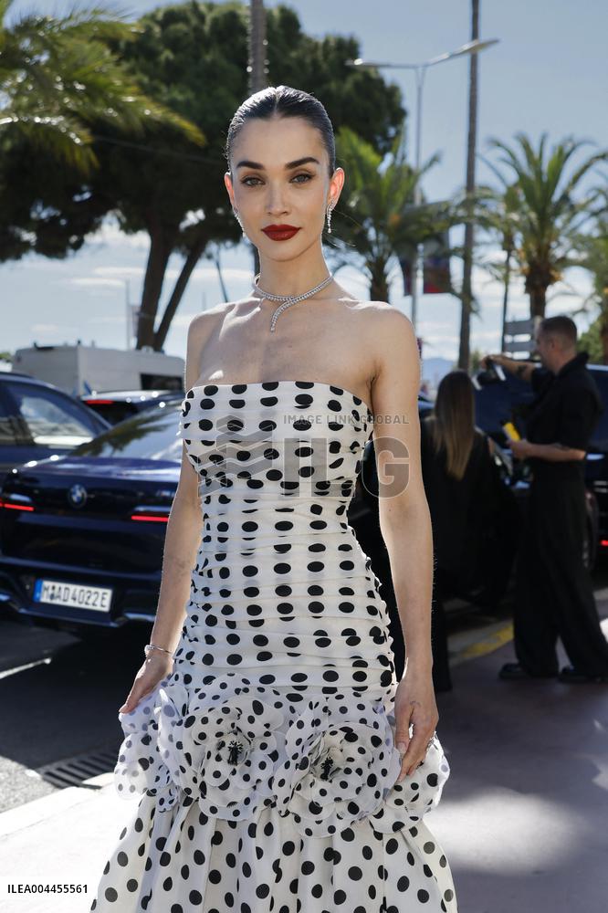 Cannes Amy May Jackson leaves Hotel Martinez MP