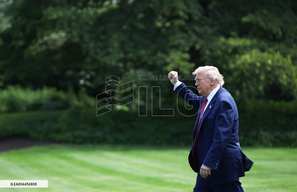President Trump Departs the White House in Washington