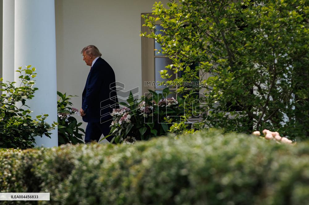 DC: President Trump Departs the White House in Washington