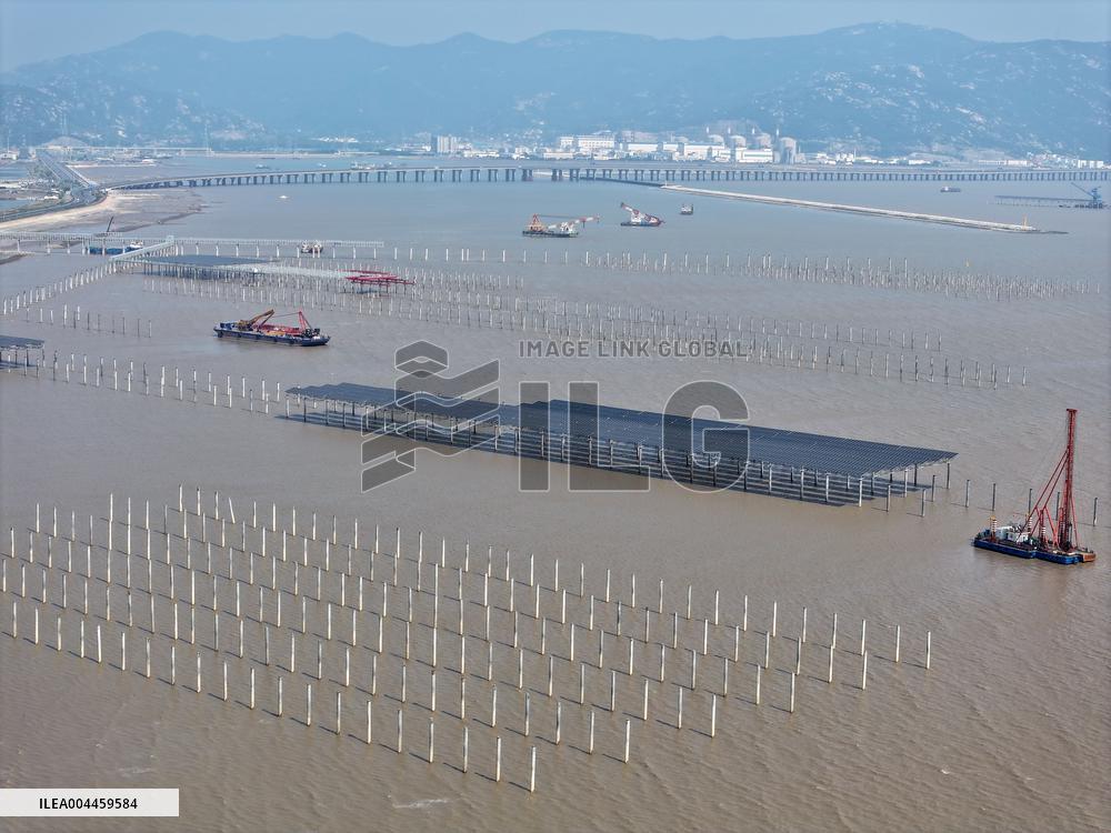 China Nuclear Tianwan Tidal Flat PV Construction