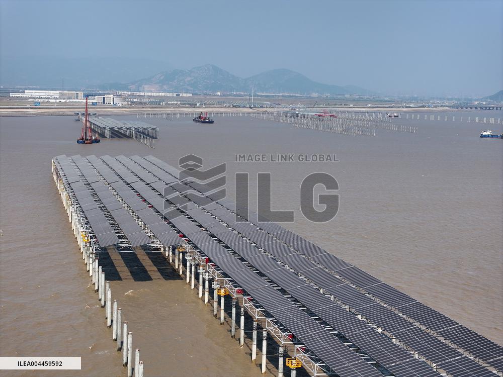 China Nuclear Tianwan Tidal Flat PV Construction