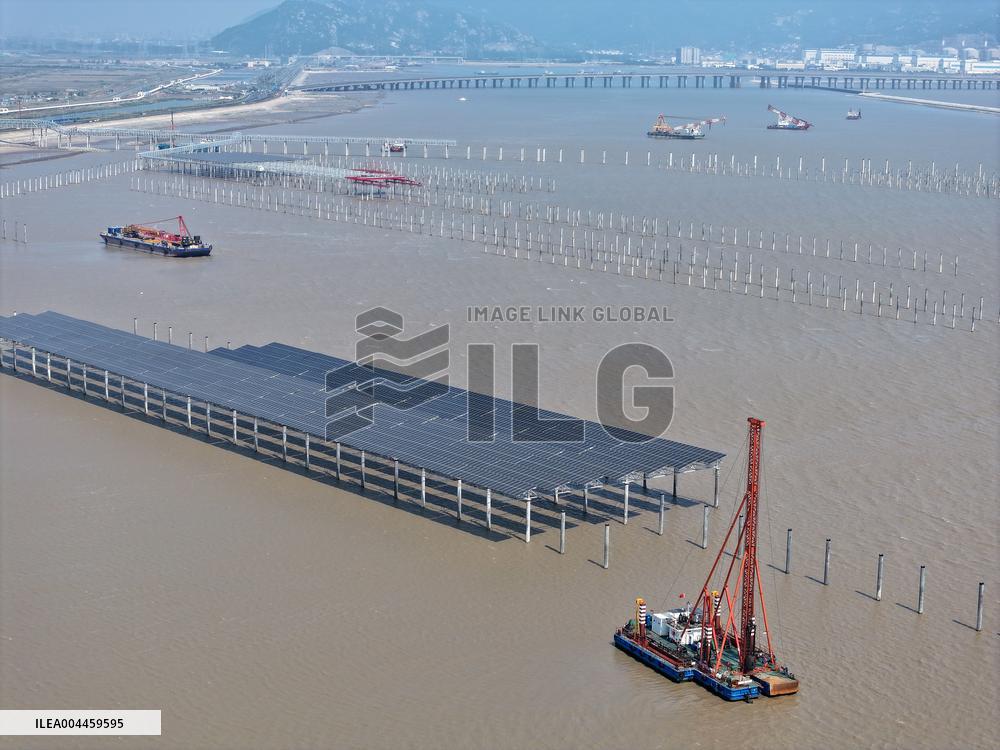 China Nuclear Tianwan Tidal Flat PV Construction