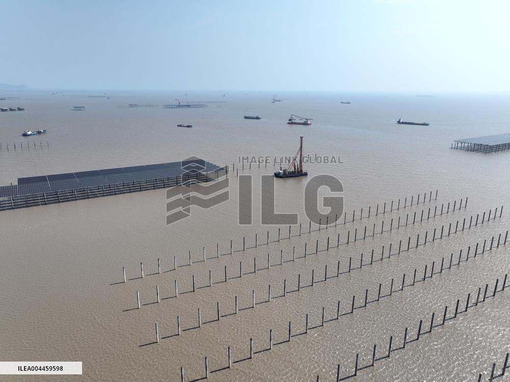 China Nuclear Tianwan Tidal Flat PV Construction