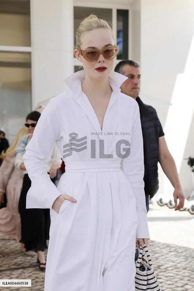 Cannes Elle Fanning leaves Hotel Martinez MP
