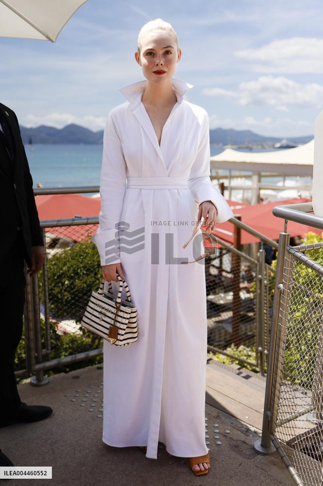 Cannes Elle Fanning leaves Hotel Martinez MP