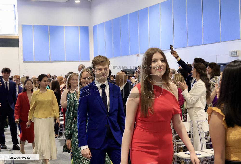 King And Queen Of Spain With The Infanta Sofia On Her Graduation - UK