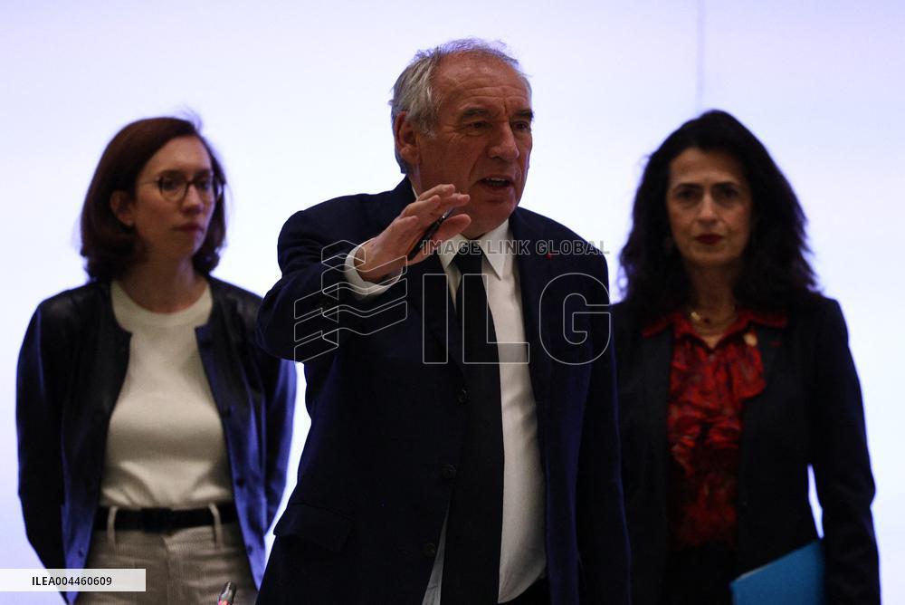 PM Francois Bayrou at a meeting with taxi federations - Paris