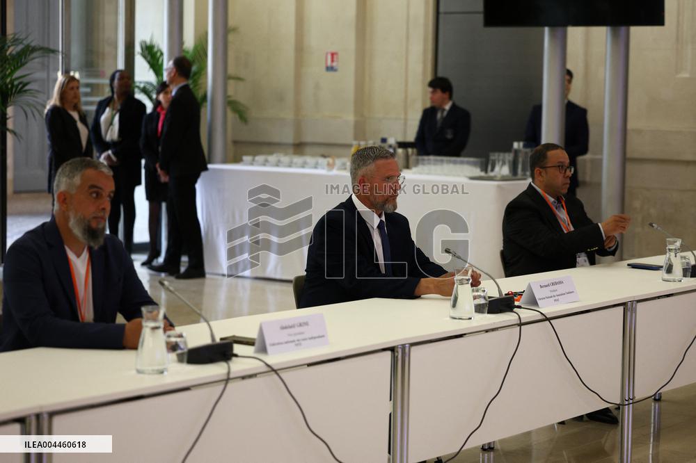 PM Francois Bayrou at a meeting with taxi federations - Paris