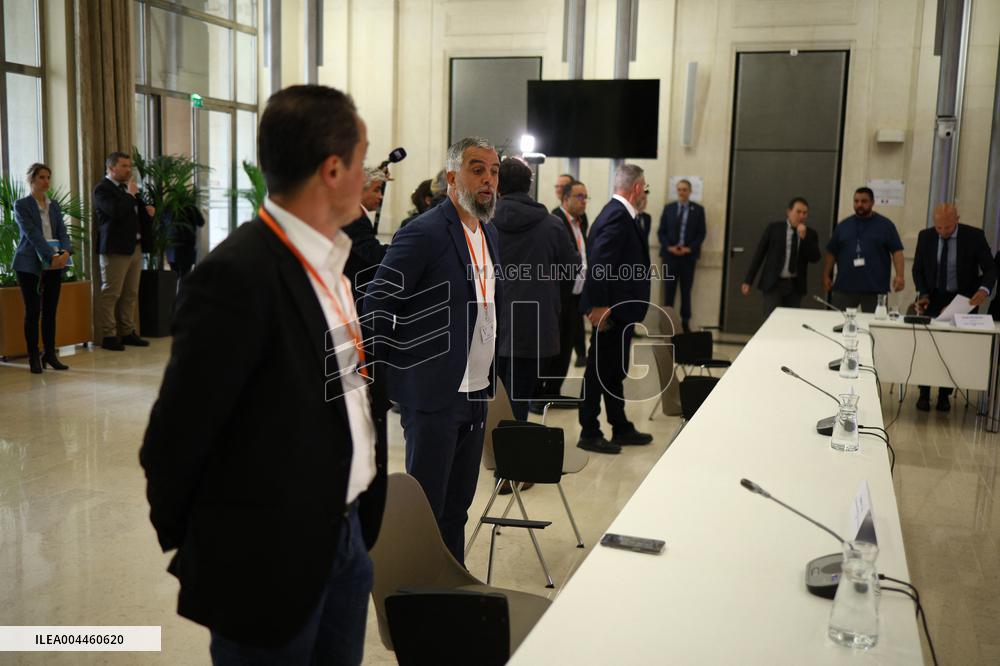 PM Francois Bayrou at a meeting with taxi federations - Paris