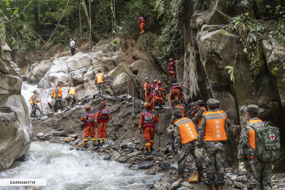 Mountain Flood Disaster Rescue in Sanshe