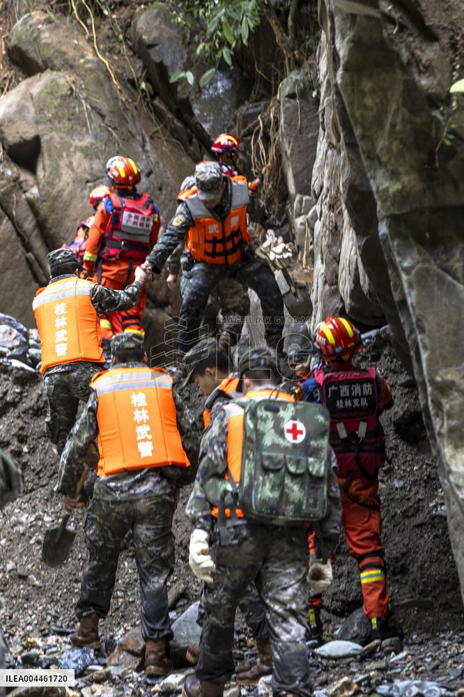 Mountain Flood Disaster Rescue in Sanshe