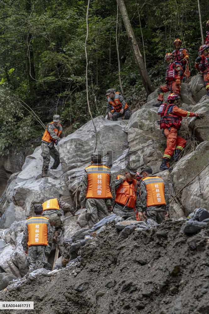 Mountain Flood Disaster Rescue in Sanshe