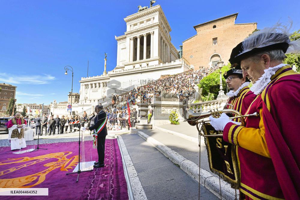 Pope Leo XIV Visits Capitoline Hill - Rome