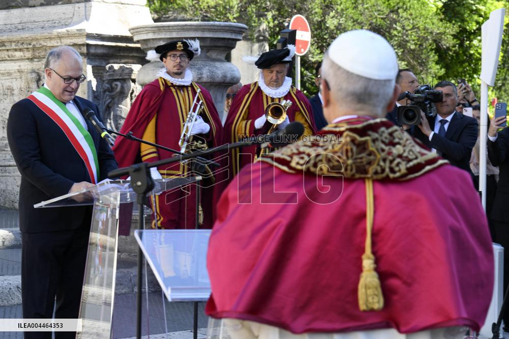 Pope Leo XIV Visits Capitoline Hill - Rome