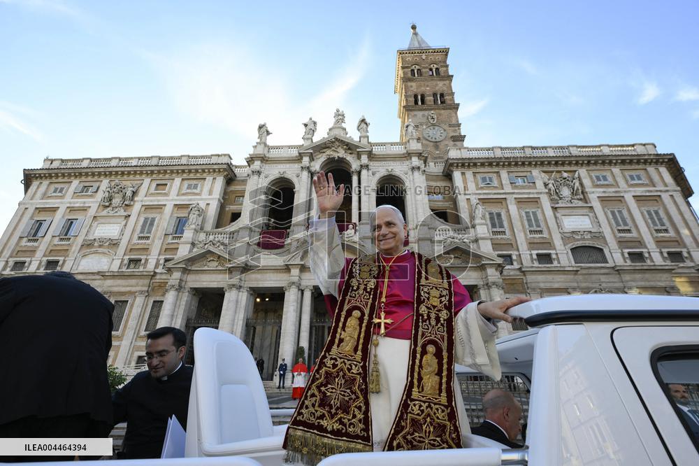 Pope Leo XIV Visits Basilica of St. Mary Major - Rome