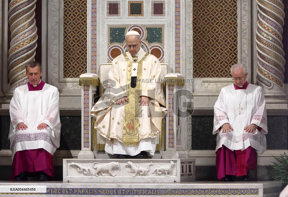 Pope Leo XIV Leads Mass At St. John Lateran Basilica - Rome