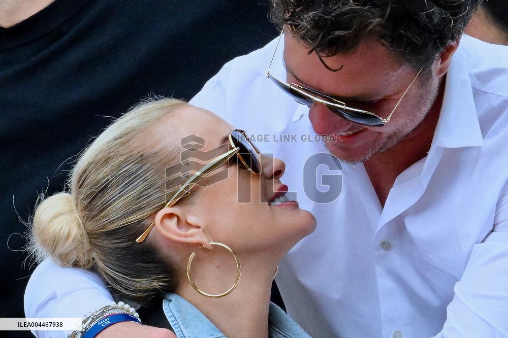 French Open - Laeticia Hallyday In The Stands