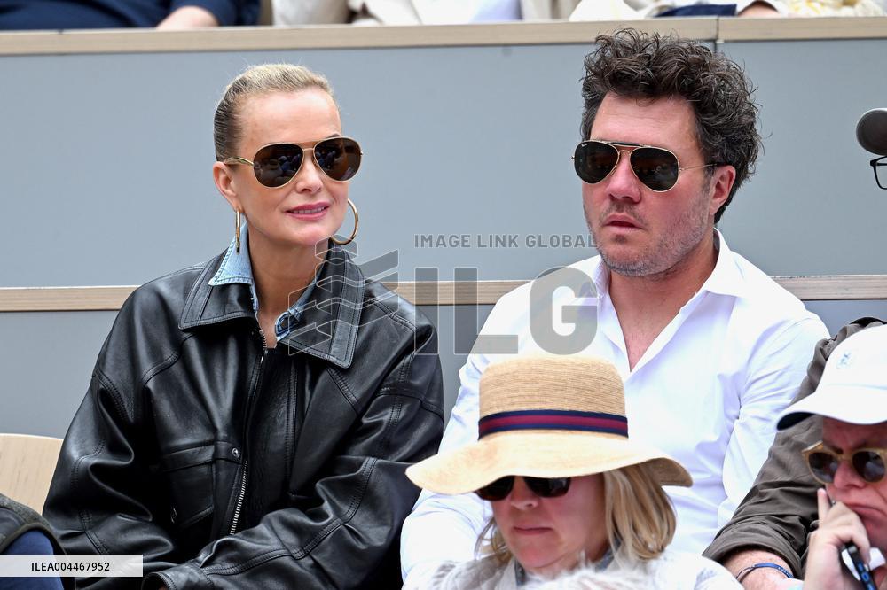 French Open - Laeticia Hallyday In The Stands