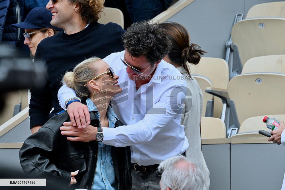 French Open - Laeticia Hallyday In The Stands