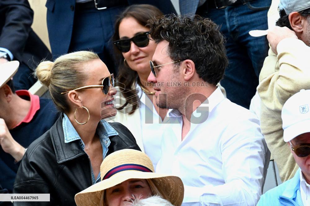 French Open - Laeticia Hallyday In The Stands