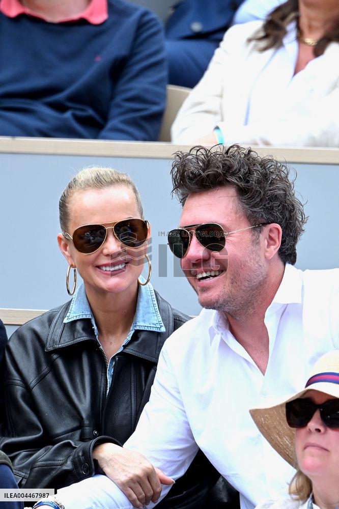 French Open - Laeticia Hallyday In The Stands