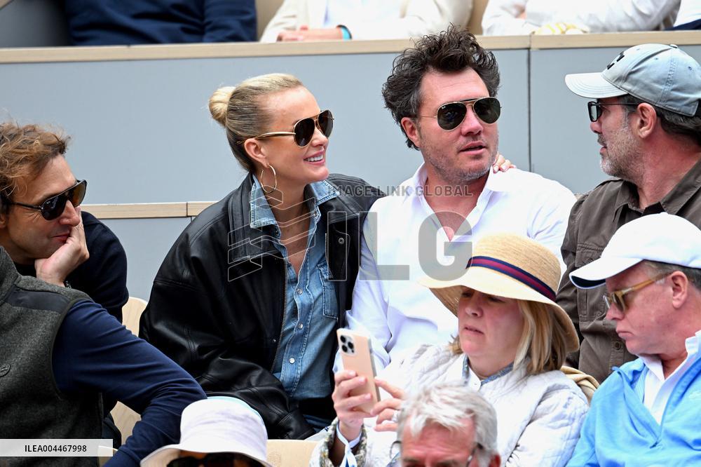 French Open - Laeticia Hallyday In The Stands