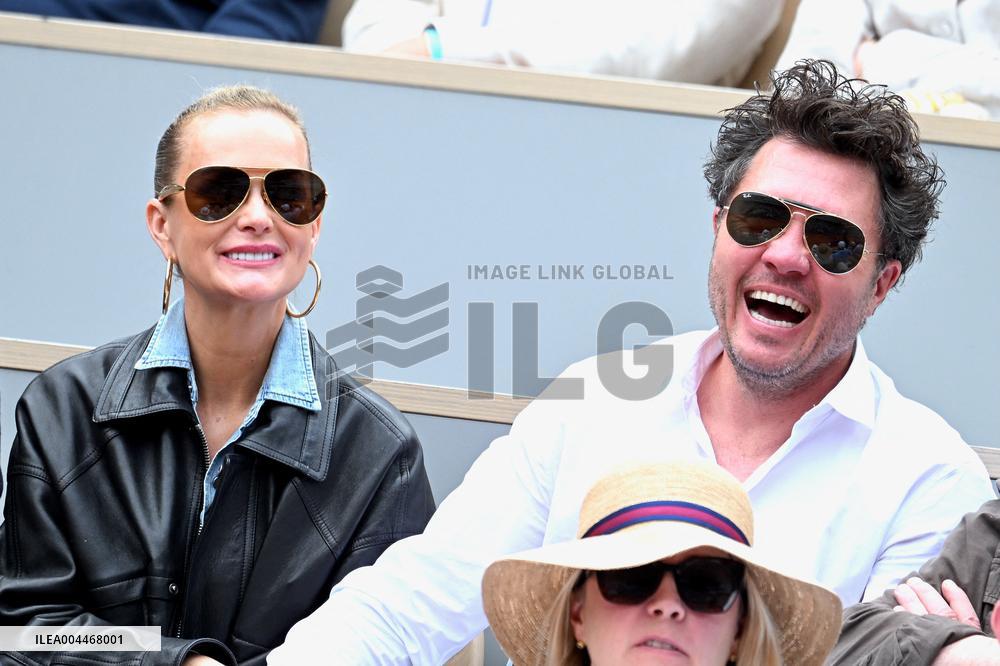 French Open - Laeticia Hallyday In The Stands
