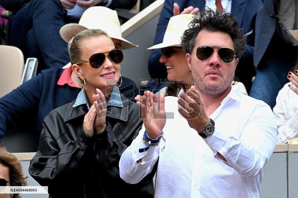 French Open - Laeticia Hallyday In The Stands