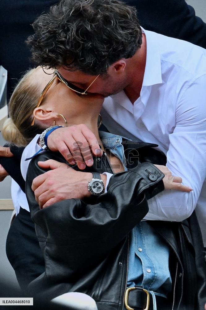 French Open - Laeticia Hallyday In The Stands