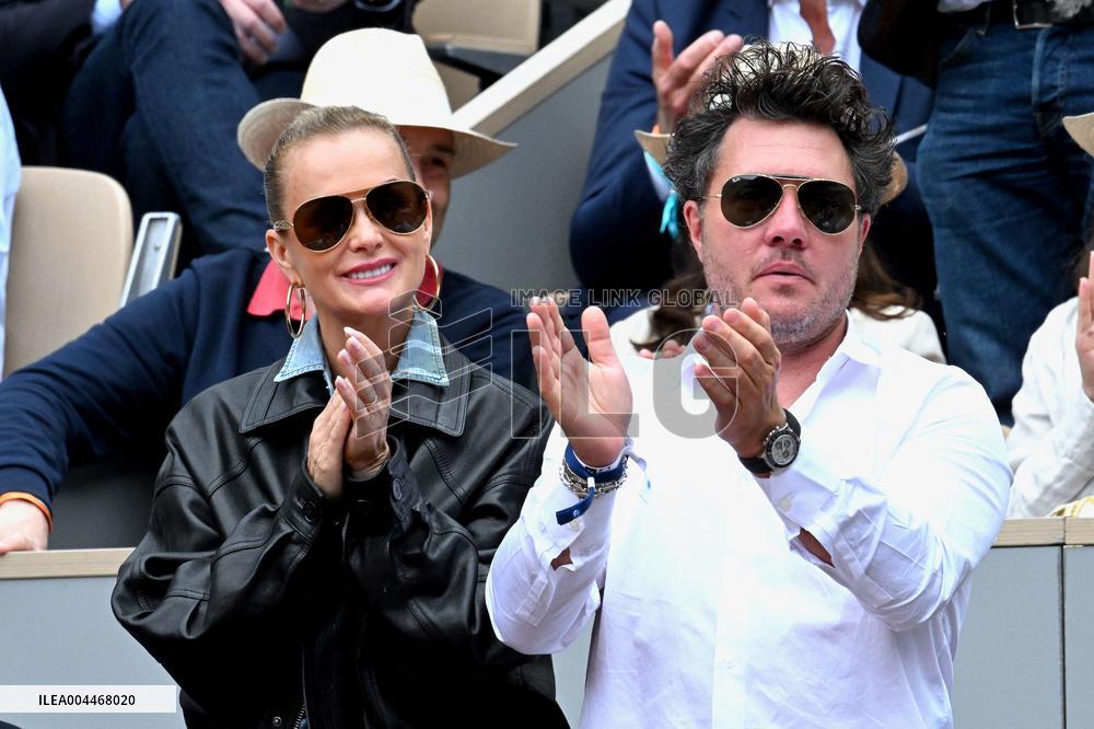 French Open - Laeticia Hallyday In The Stands