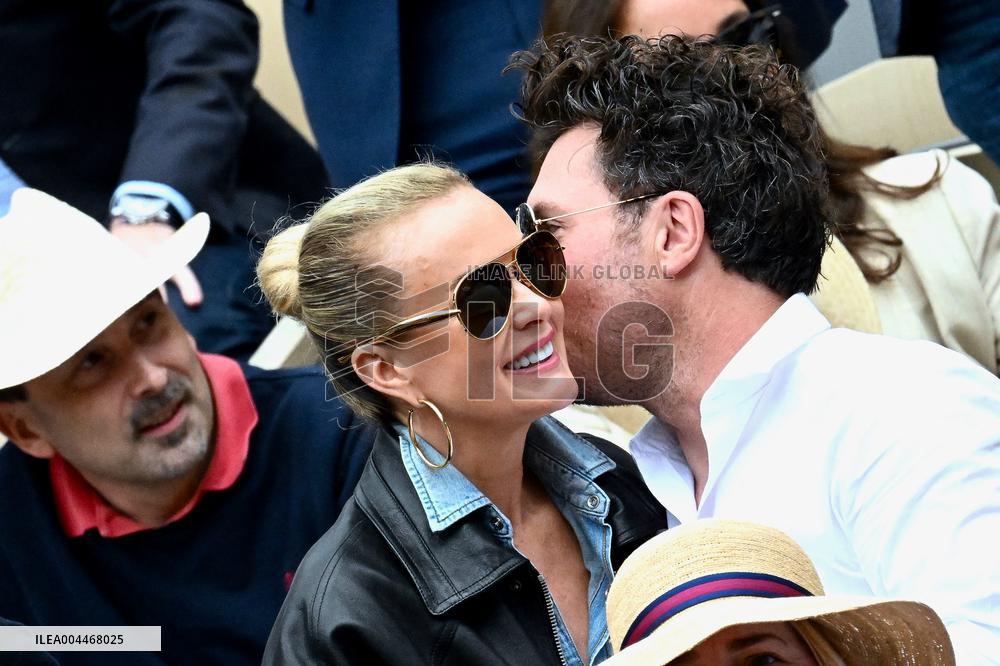 French Open - Laeticia Hallyday In The Stands