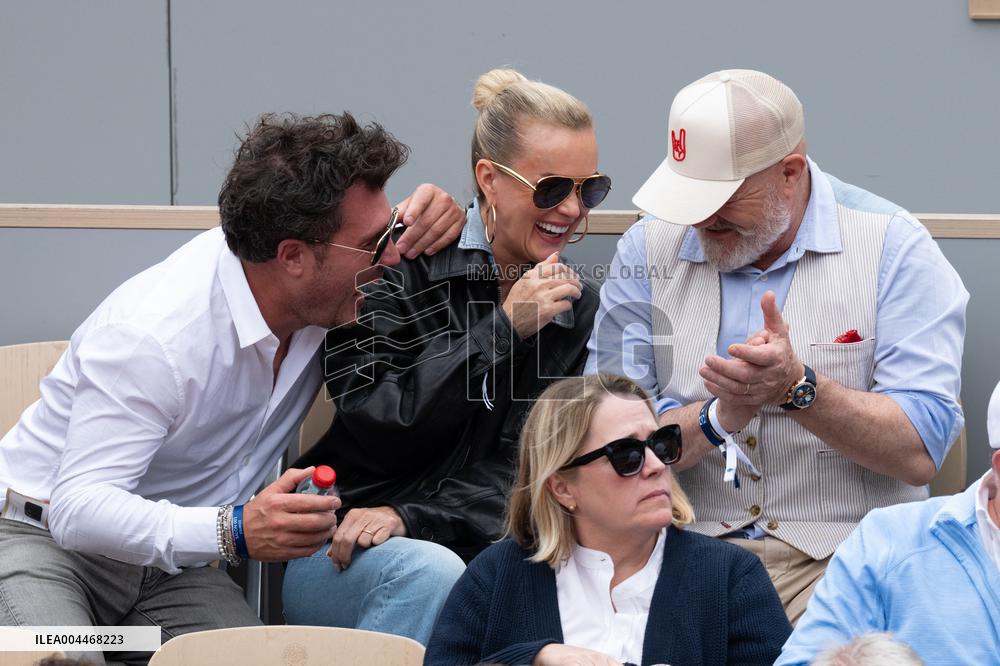 French Open - Laeticia Hallyday In The Stands