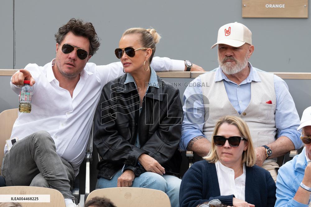 French Open - Laeticia Hallyday In The Stands