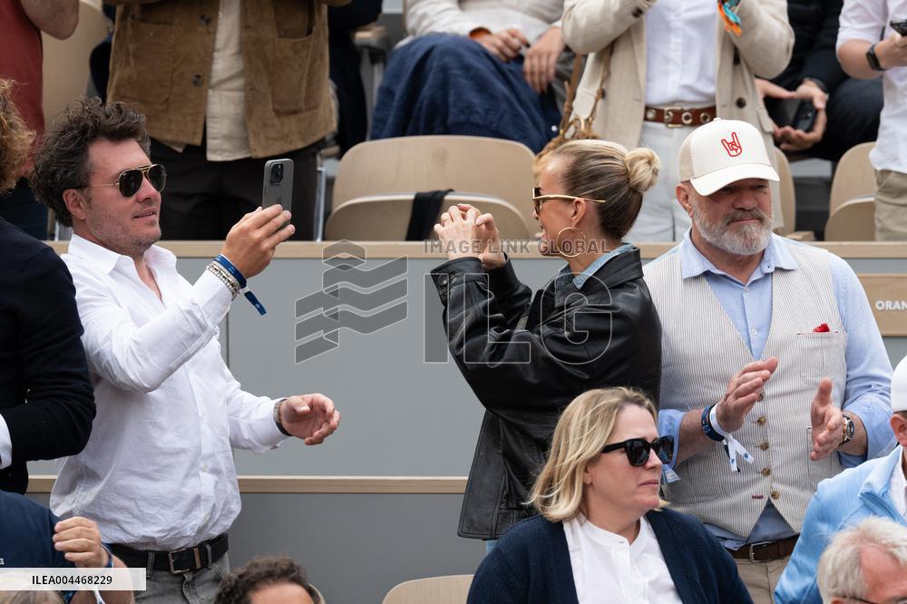 French Open - Laeticia Hallyday In The Stands