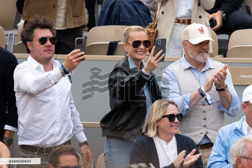French Open - Laeticia Hallyday In The Stands