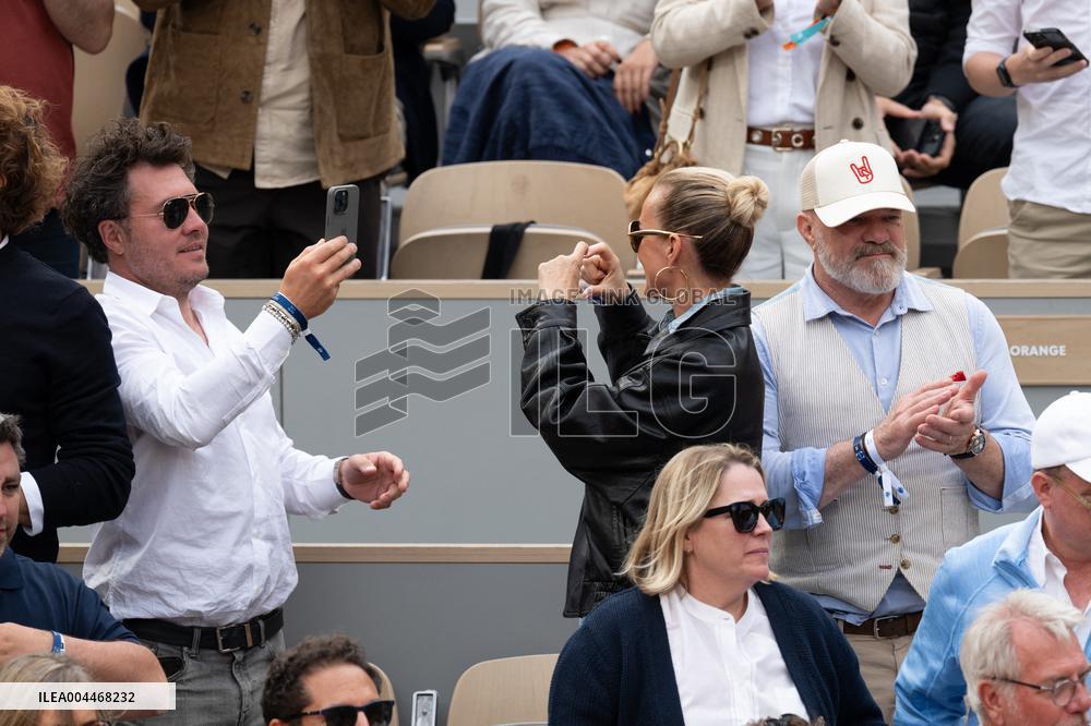 French Open - Laeticia Hallyday In The Stands