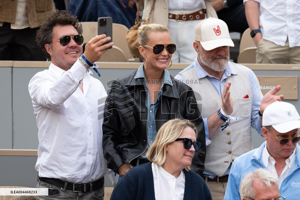 French Open - Laeticia Hallyday In The Stands