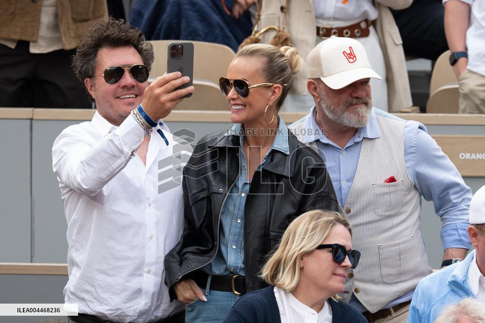 French Open - Laeticia Hallyday In The Stands