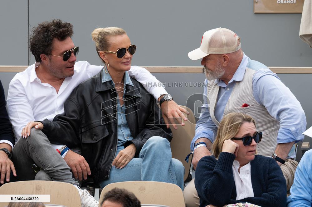 French Open - Laeticia Hallyday In The Stands