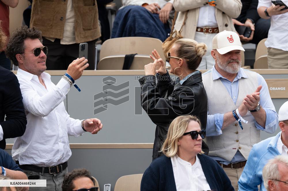 French Open - Laeticia Hallyday In The Stands
